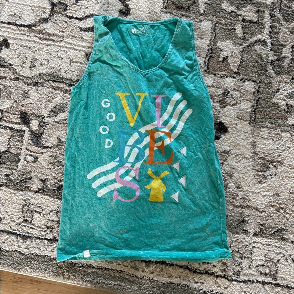 Dutch Bros Teal 'Good Vibes' Tank Top